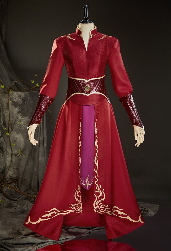 Disfraz Cosplay de Azula de The Last Airbender/Legend of Korra Versión TV Top y Falda con Faja de Cintura y Mangas Disfraz Cosplay de Azula de The Last Airbender/Legend of Korra Versión TV Top y Falda con Faja de Cintura y Mangas
