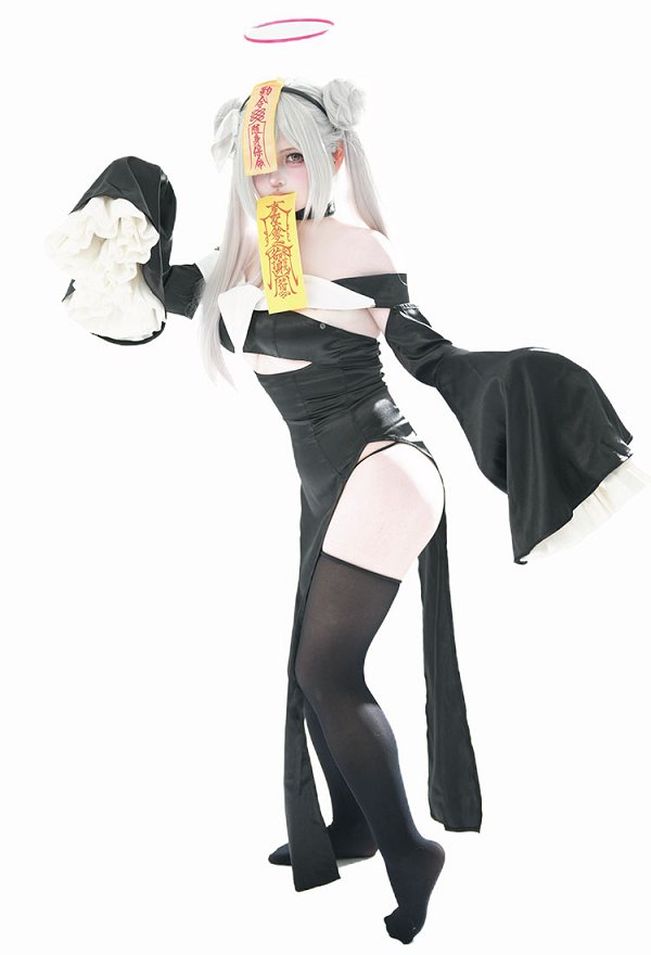 Blue Archive Plana Cosplay Halloween Conjunto Vestido con pantalón y mangas