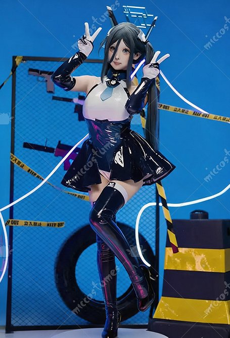 Disfraz de cosplay de Tendou Alice de Blue Archive body con guantes y medias hasta el muslo