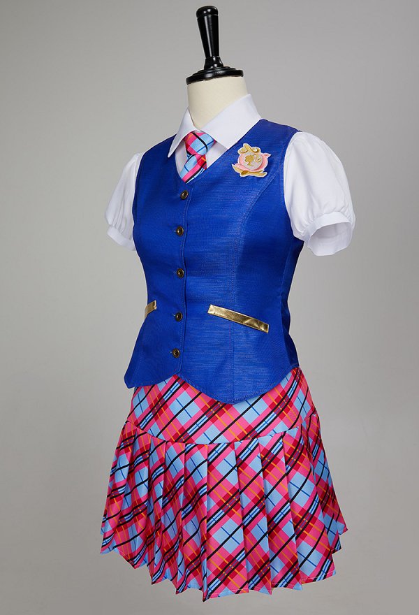 Barbara Cosplay Costume School Style Uniform Set Vest and Shirt with Tie and Pleated Skirt Barbara Cosplay Costume School Style Uniform Set Vest and Shirt with Tie and Pleated Skirt