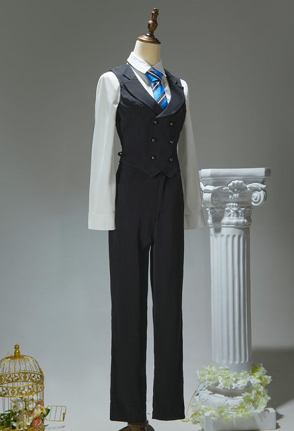 Kuroshitsuji Disfraz de Cosplay Uniforme Escolar Camisa Chaleco y Pantalón con Chaqueta y Sombrero Kuroshitsuji Disfraz de Cosplay Uniforme Escolar Camisa Chaleco y Pantalón con Chaqueta y Sombrero