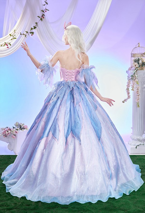 Swan Lake Odette Gown Cosplay  Kostüm Prinzessin Kleid mit Ärmeln und Halskette