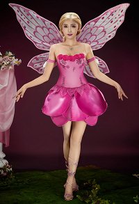 【Free Wings】Barbara Magic of the Rainbow Elina Cosplay Costume Dress with Wings and Necklace