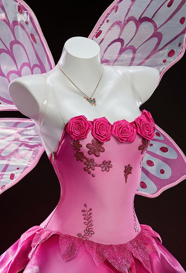 【Free Wings】Barbara Magic of the Rainbow Elina Cosplay Costume Dress with Wings and Necklace