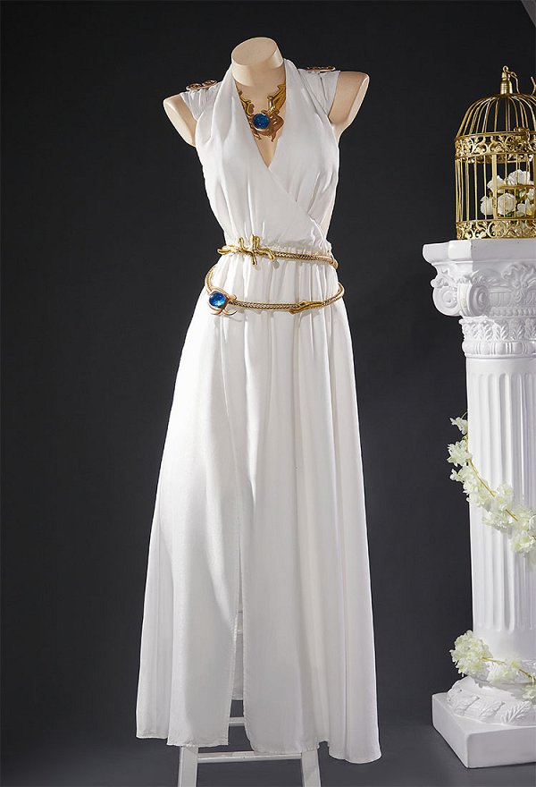 Baldur's Gate 3 Shadowheart Disfraz de Cosplay Vestido sin mangas y collar combinados con tobillera y brazalete