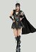 Shadowheart Derivado Batalla Traje Negro Profundo V Vestido de Cuero con Capa y Pantalones Cosplay Disfraz
