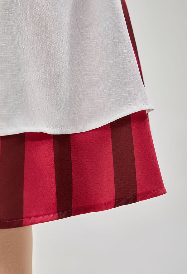 The Boy and the Heron Costume de Cosplay  Ensemble Robe à Rayures de Style Femme de Chambre et Tablier