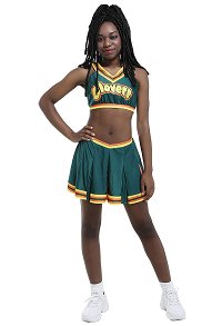 Women Halloween Dance Party Uniform Clover Pattern Cheerleader Performance Costume
