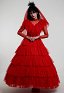Beetlejuice Lydia Deetz Halloween Vestido de novia gótico rojo