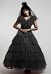 Gothic Black Wedding Style Dress Cosplay Costume for Halloween with Veil