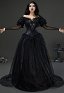 Beetlejuice Delores Cosplay Costume Gohitc Black Dress with Corset and Gloves