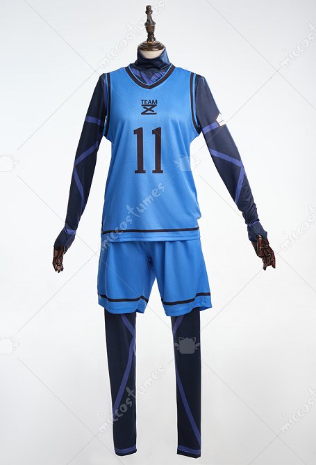 Blue Lock Isagi Yoichi Cosplay Costume Noir Bleu Rayure Football Uniforme Sport Gilet et Short
