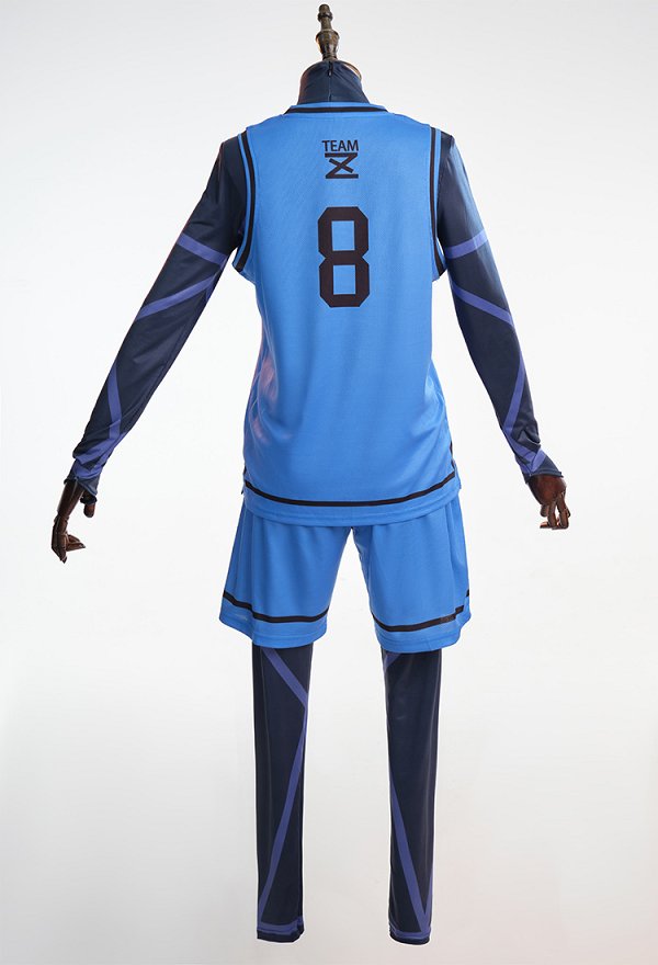 Meguru Bachira Blue Lock Cosplay Fußball Bodysuit Top Kurz Hosen Sport Fußball Cosplay Kostüm