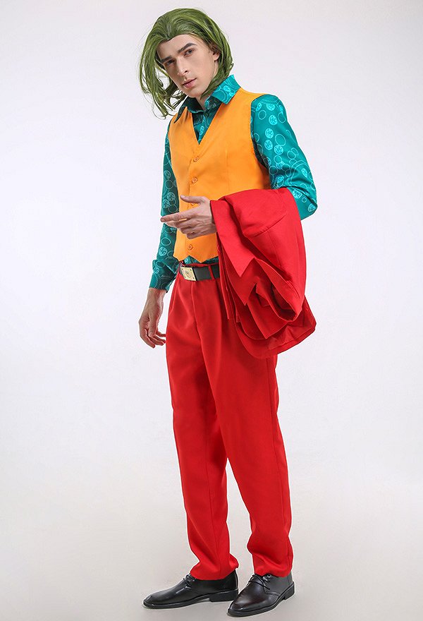 Adult Performance Uniform Joker Costume Suit Outfit Halloween Cosplay Costume