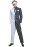 Miccostumes Supervillain Cosplay Suit Costume with Tie and Fake Collar Inspired by Two-Face Make to Order
