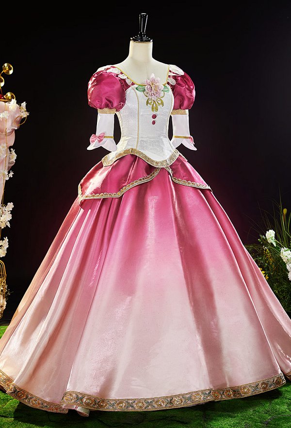 Barbara Dancing Princesses Genevieve Cosplay Costume Dress with Waistband and Bow