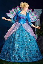 Barbara Rosella Cosplay Costume Dress with Peacock Tail and Necklace Barbara Rosella Cosplay Costume Dress with Peacock Tail and Necklace