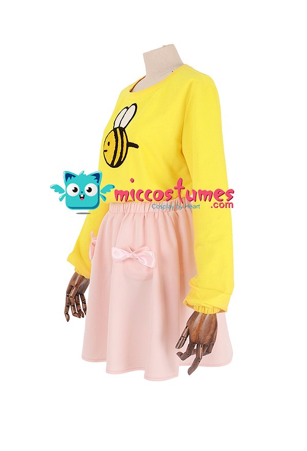 Abeja y Puppycat abeja rosa falda traje de Cosplay