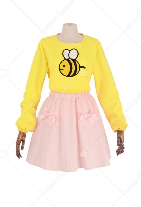 Bee and Puppycat Costume de Cosplay de Bee Jupe Rose