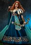 Miccostumes x Sunset Dragon Brave Cosplay Vestido medieval de Mérida con cinturón y corona