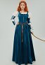 Halloween Melinda Medieval Costume Renaissance Vintage Lantern Sleeves Dress with Corset and Skirt Cosplay Costume