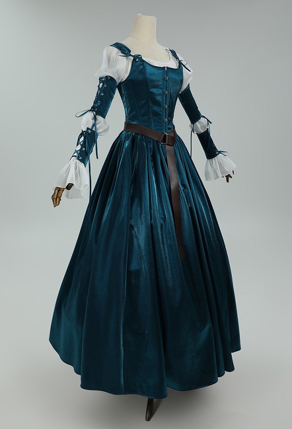Halloween Melinda Medieval Costume Renaissance Vintage Lantern Sleeves Dress with Corset and Skirt Cosplay Costume