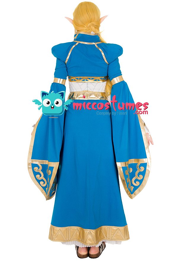 Exclusivo The Legend of Zelda Breath of the Wild Princess Zelda Vestido Azul de Cosplay