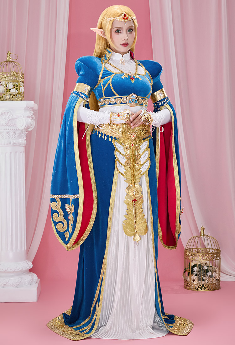 The Legend of Zelda: Breath of the Wild Prinzessin Zelda Cosplay Kostüm Innenhemd Rock mit Jacke Hüftbund