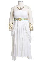 Talla grande The Legend of Zelda: Breath of the Wild Princess Zelda Vestido Blanco Traje de Cosplay Curvilíneo con Tocado y Collar