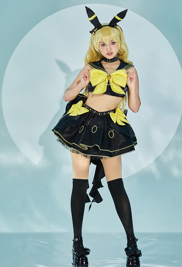 PM Derivado Magical Girl Sailor Cosplay Conjunto de top y falda de marinero con diadema y gargantilla PM Derivado Magical Girl Sailor Cosplay Conjunto de top y falda de marinero con diadema y gargantilla