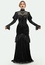 Vestido Medieval Estilo Halloween Encaje Negro Vestidos Slim