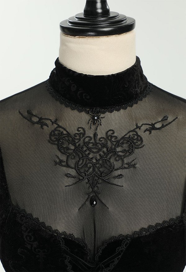 Vestido Medieval Estilo Halloween Encaje Negro Vestidos Slim
