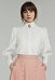Disfraz de Cosplay Blusa Blanca de Estilo Medieval con Encaje Eduardiano Mangas Abullonadas Camisa Blanca con Pasador
