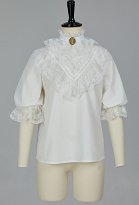 Costume médiéval Chemisier victorien à manches bouffantes en dentelle avec épingle et col Costume médiéval Chemisier victorien à manches bouffantes en dentelle avec épingle et col