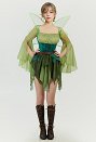 Halloween Medieval Green Fairy Dress Magical Elf Dress and Belt with Wings