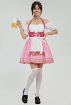 Disfraz de Cosplay Disfraz de Oktoberfest Vestido de bebe cervecera derivado de melocotón Vestido dirndl alemán Delantal con calcetines hasta el muslo