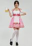 Disfraz de Cosplay Disfraz de Oktoberfest Vestido de bebe cervecera derivado de melocotón Vestido dirndl alemán Delantal con calcetines hasta el muslo