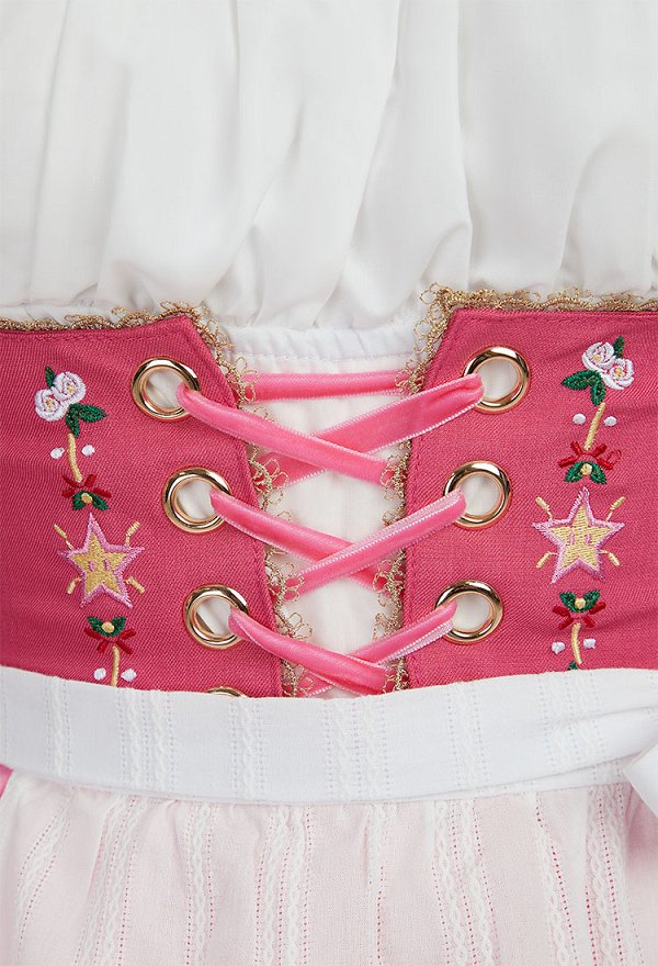 Disfraz de Cosplay Disfraz de Oktoberfest Vestido de bebe cervecera derivado de melocotón Vestido dirndl alemán Delantal con calcetines hasta el muslo