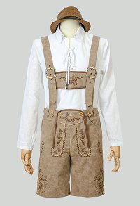 Cosplay Kostüm München Oktoberfest Vintage Style Herren Hemd und Hose Set mit Riemen und Hut