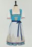 Disfraz de Oktoberfest con bordado azul vestido Dirndl alemán con delantal superior disfraz tradicional bávaro de doncella cervecera