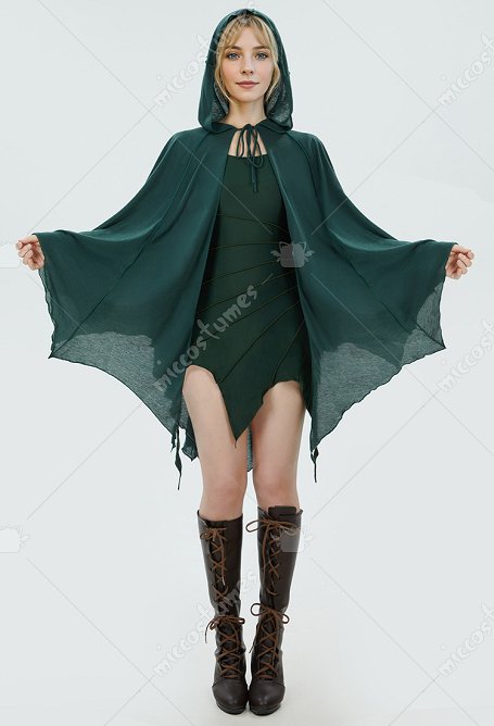 Medieval Renaissance Elf Fairy Style Cape Halloween Elegant Mysterious Hooded Cloak
