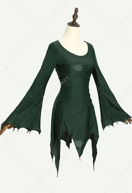Misterioso y elegante vestido de elfo vestido tradicional irlandés renacentista disfraz de hada para fiesta de Halloween