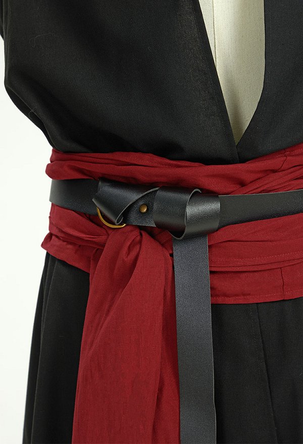 Chaleco Samurai Tradicional con Capucha, Cinturón y Fajín Camiseta sin mangas con capucha estilo steampunk vikingo renacentista