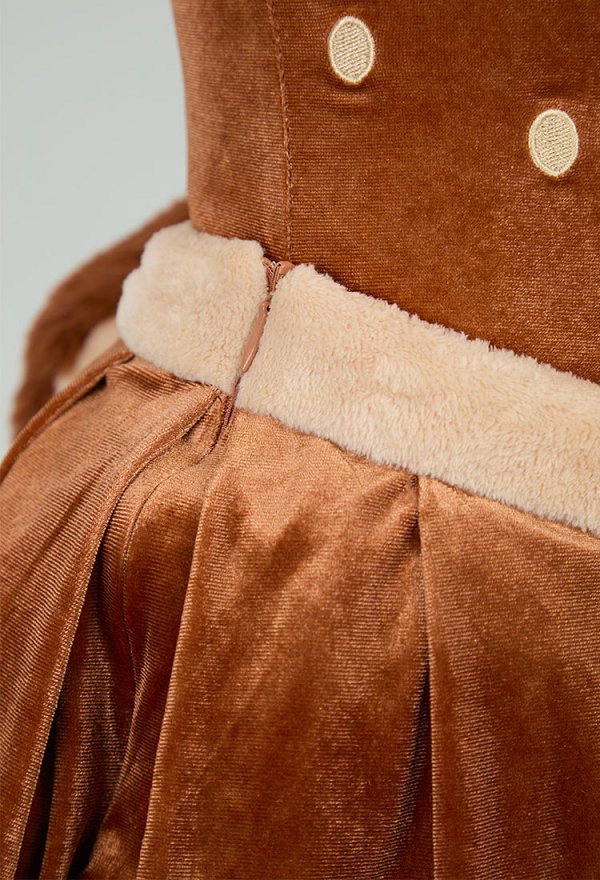 Christmas Reindeer Costume Furry Kawaii Xmas Elk Top Bodysuit and Skirt Set with Leg Warmers
