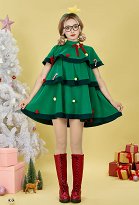 Costume de Noël Robe en forme de sapin de Noël avec pèlerine et serre-tête