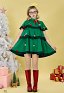 Disfraz de Cosplay Conjunto de vestido navideño verde para mujer, disfraz de árbol de Navidad kawaii con capa