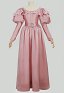 Medieval Renaissance Costume Romantic Vintage Dress Puffy Sleeve Pink Dress with Belt