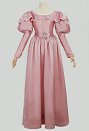 Medieval Renaissance Costume Romantic Vintage Dress Puffy Sleeve Pink Dress with Belt