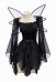 Halloween Kostüm Schwarzen Magic Elfenkleid mit Gürtel Flügeln