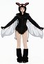 Halloween Mothman Hooded Bodysuit Dark Style Furry Bodysuit with Wings and Collar